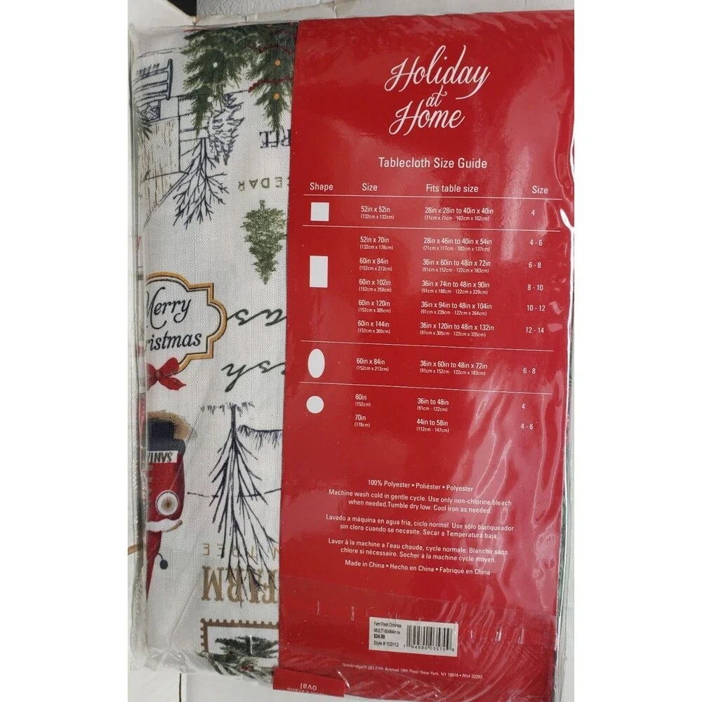Printed Fabric Tablecloth,60